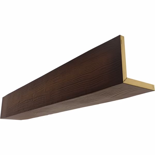 2-Sided (L-beam) Sandblasted Endurathane Faux Wood Ceiling Beam, Premium Mahogany, 4